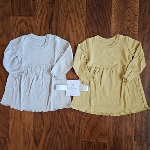 NEW Little Co Lauren Conrad 9 Month Baby Girl Long Sleeve Dress Yellow Ivory